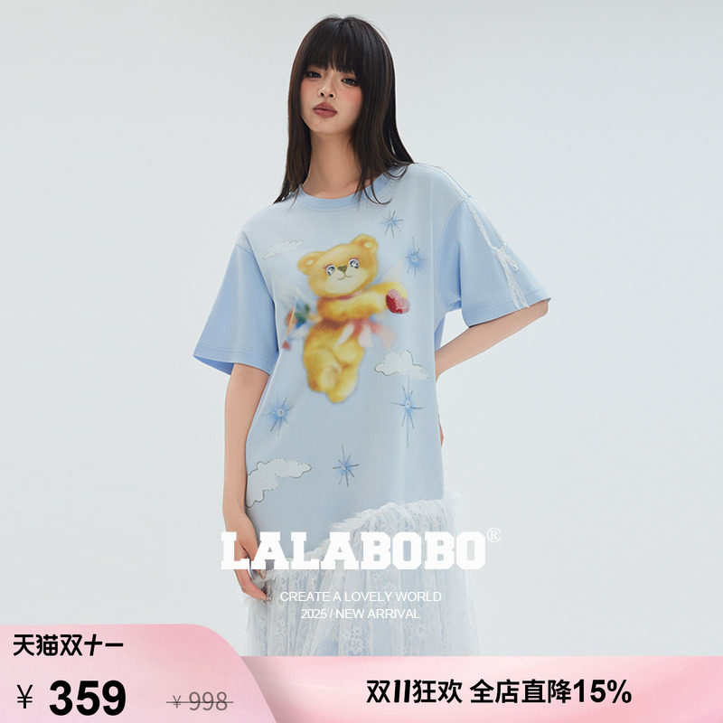 LALABOBO天使熊蕾丝连衣裙