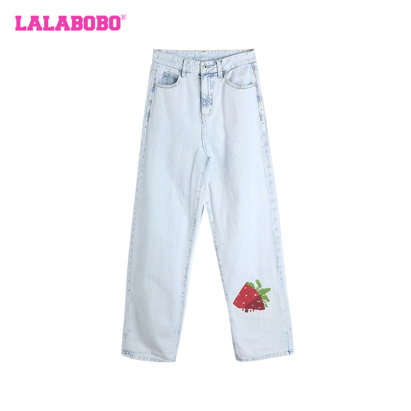 LALABOBO牛仔长裤可爱甜美