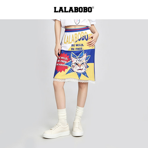 LALABOBO小猫针织半裙