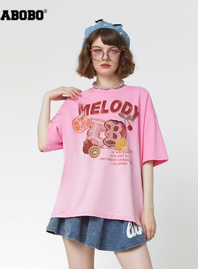 LALABOBO25年夏季T恤女短袖新款宽松独特高级洋气上衣LBDC-WSDT11
