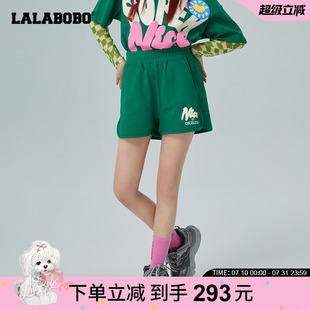 新品 蔬菜大战松弛感A型针织三分短裤 LALABOBO秋季 款 WXZD1 女 CBCA