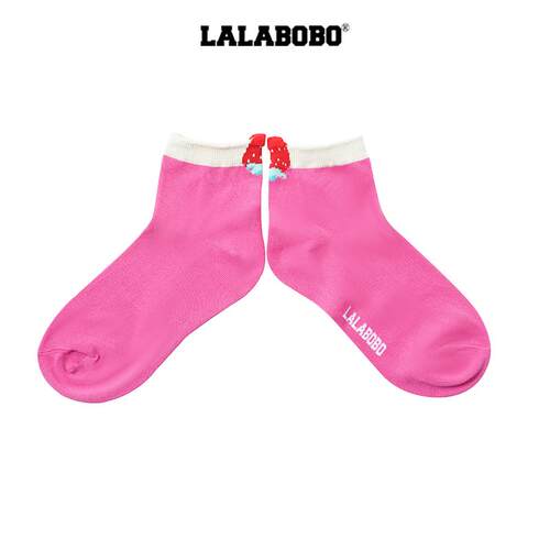 LALABOBO草莓短腰可爱袜子