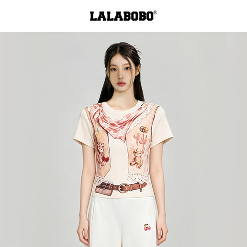 LALABOBO西部马甲短袖T