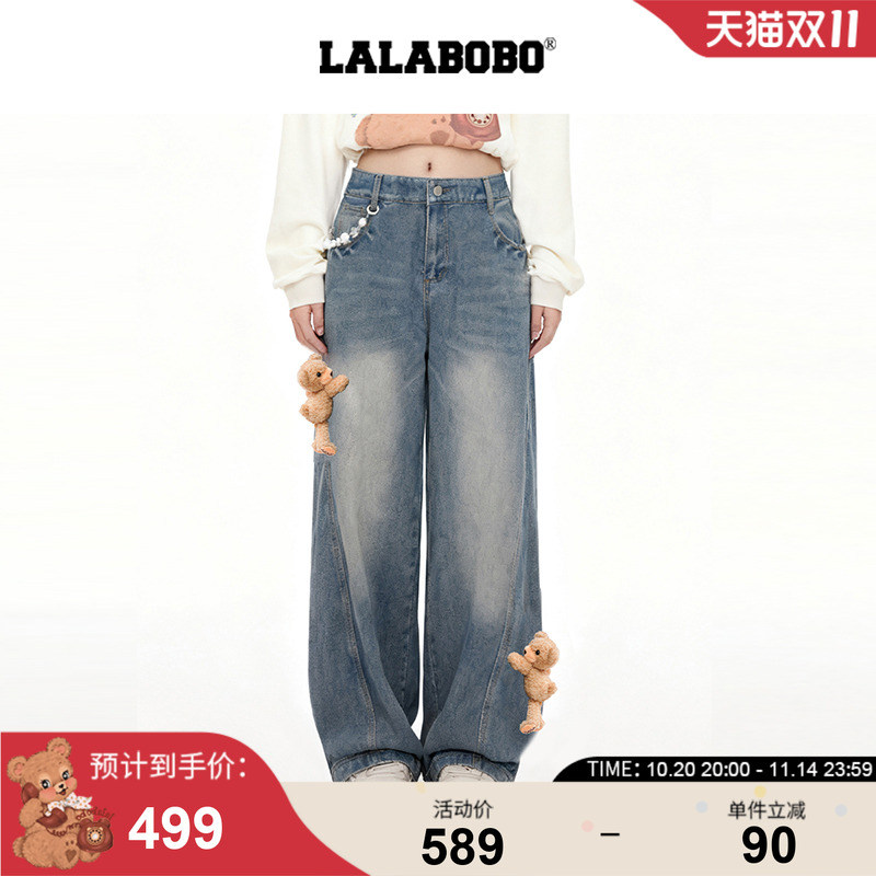 LALABOBO王星玮小熊牛仔裤