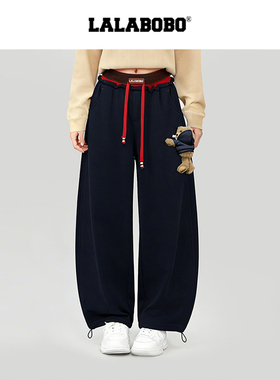 【玩偶熊系列】LALABOBO卫裤25年冬新原创高级感抽绳百搭保暖裤子