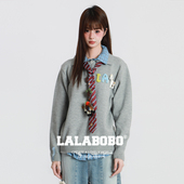 马年限定 LALABOBO假两件毛织毛衣26年春新潮原创圆领保暖上衣