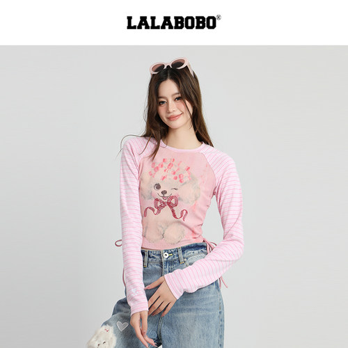 LALABOBO泡芙糯米插肩T恤