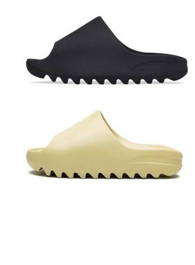 美国代购正品椰子yeezy拖鞋slide踩屎感米棕骨白色洞洞鞋男女拖鞋