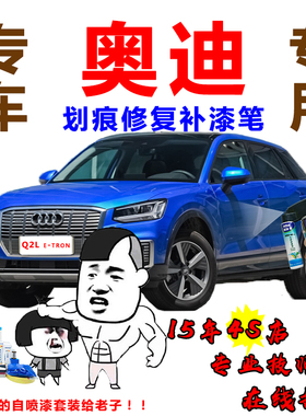 奥迪Q2Le-tron补漆笔鹦鹉蓝划痕修复神器自喷漆冰川白幻影黑色