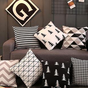 抱枕桃皮绒布样板房客厅房间办公室高级感靠枕沙发靠垫抱枕抱枕套