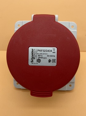 现货施耐德PKF32G434工业插座380.415V, 32A, 3P + E, IP44, 红色