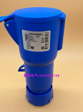 现货施耐德PKY32M423工业插座200..250V, 32A, 2P+E, IP44, 蓝色