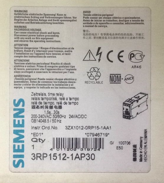 3RP1512-1AP30 200-240VAC 3RP1511-1AP30继电器