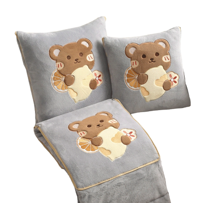 牛奶绒抱被子两用四季汽车靠枕