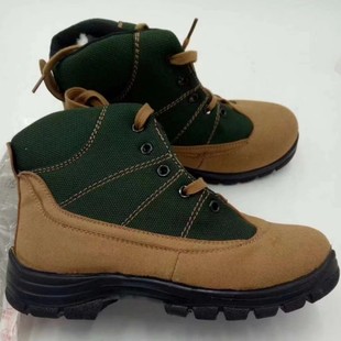 绿棉鞋 二棉鞋 加厚保暖防滑防寒靴作战棉靴 皮毛一体羊毛大头鞋 冬季
