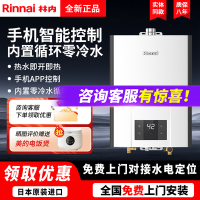 林内恒温零冷水燃气热水器16升