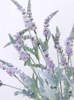 ins风仿真花植绒鼠尾草假花餐桌花摆件室内装饰复古绿植花束 拍摄