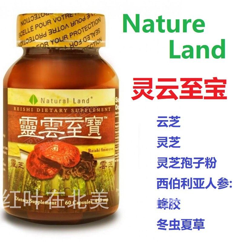 灵云至宝Nature Land加拿大代购直邮灵芝云芝孢子粉人参蜂胶虫草