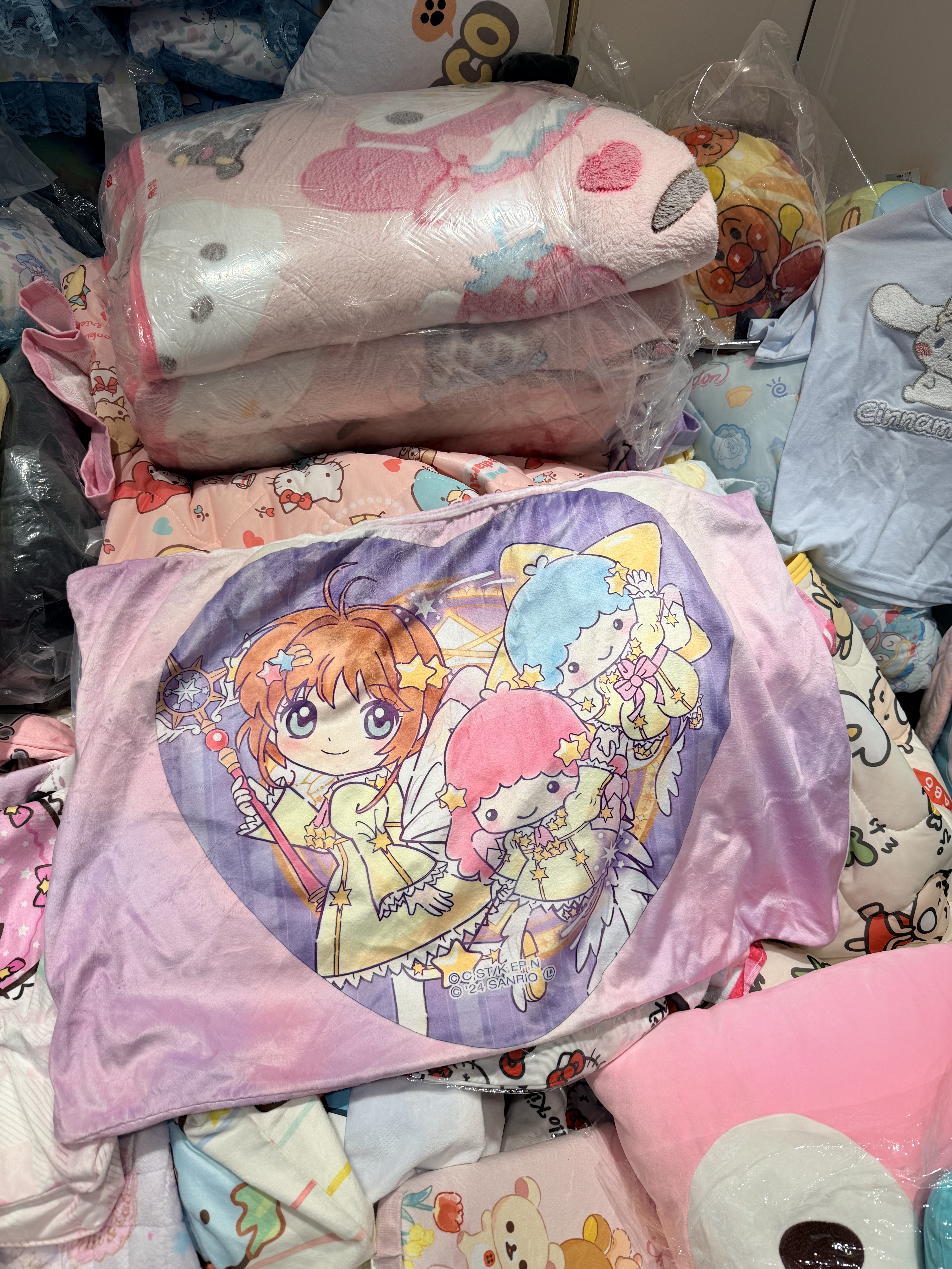 外贸尾货双子美少女联名成人枕套休闲毯/毛毯/绒毯
