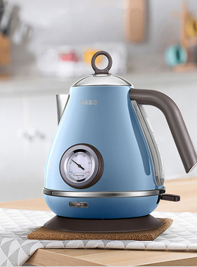 德国AEG自动断电复古家用电热水壶1.7L迷你烧水壶304不锈钢温度计