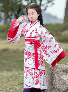 女童汉服儿童三绕青花瓷学堂
