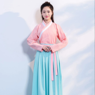 民族服装女生汉服复古国学礼服春季原创中国风棉麻成人女古典套装