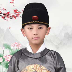 成人儿童古装佩饰头饰汉服黑色首服汉服帽子古装古代帽子男士头饰