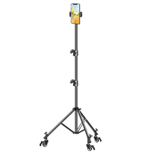 【带万向滑轮】手机支架直播专用三脚架落地式多机位户外主播拍视频拍照拍摄自拍三角架子补光灯多功能支撑架