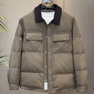 冬季老钱风翻领夹克棉服男士