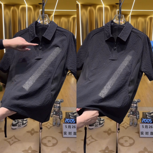 泡泡纱凉感短袖Polo衫男士