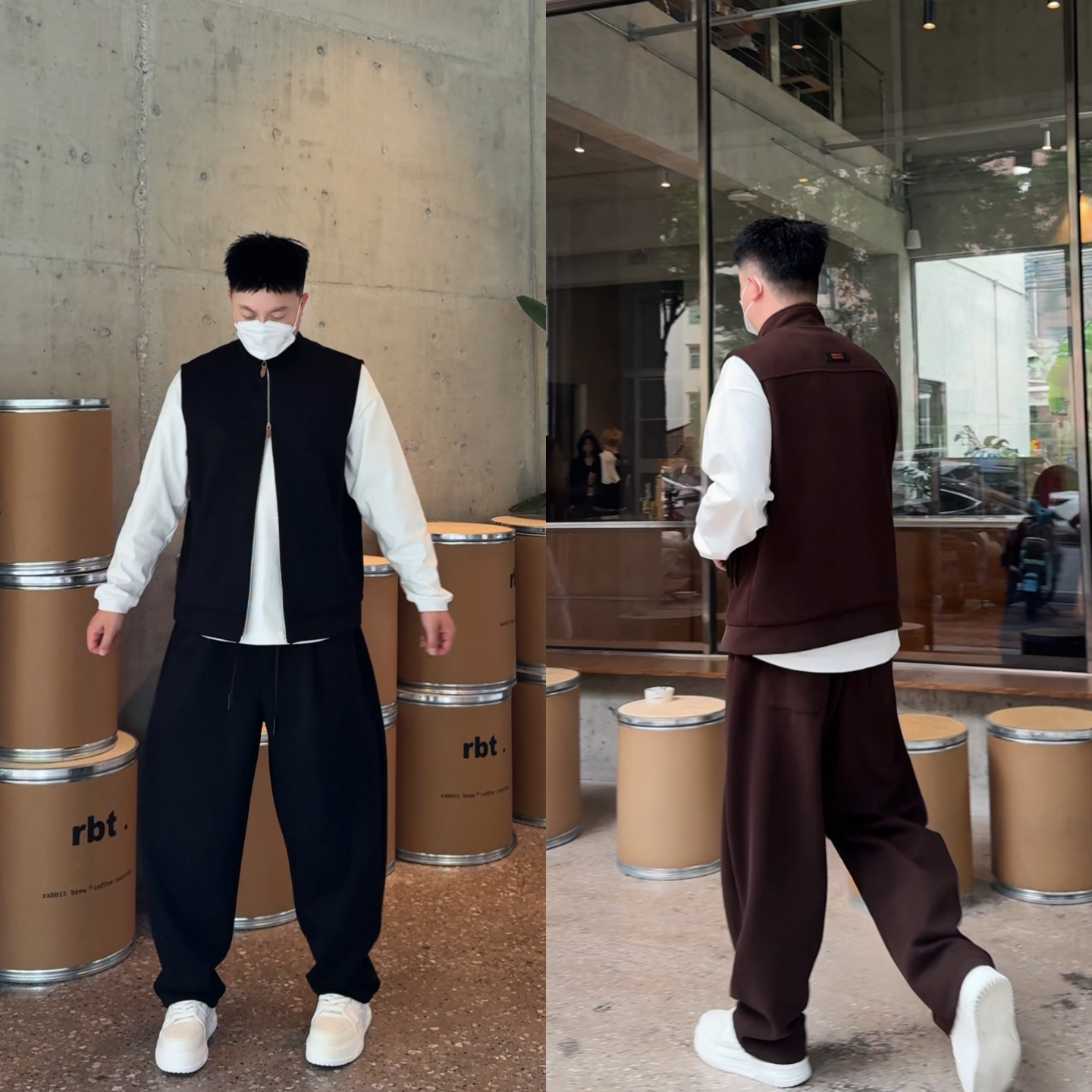 男士宽松时尚直筒裤时尚套装