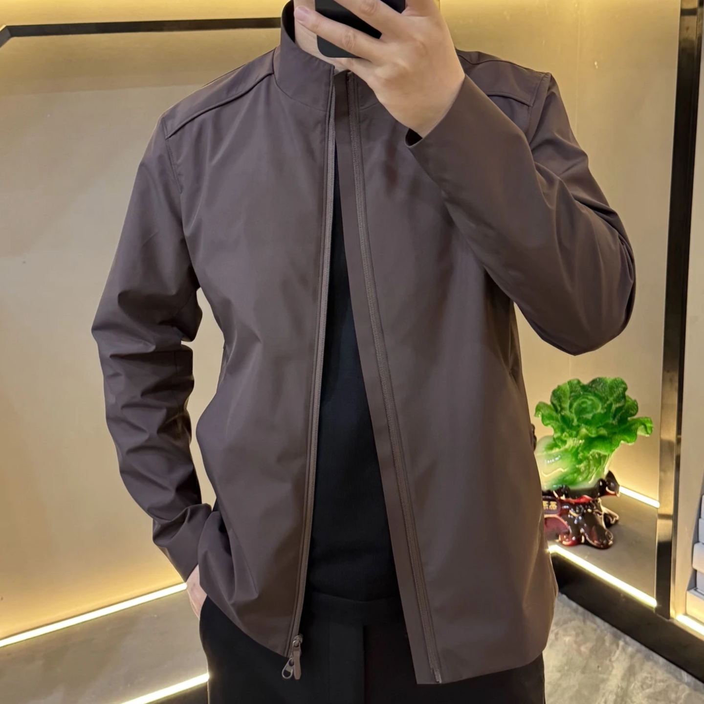 户外休闲外套春季新款商务老钱风硬挺立体质感高品质男士立领夹克