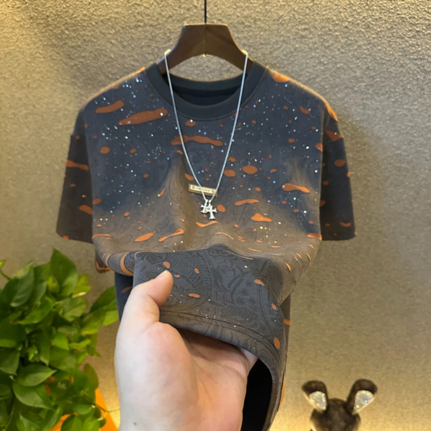 秋季新款男士短袖T恤时尚潮流百搭休闲圆领半袖上衣高品质打底衫