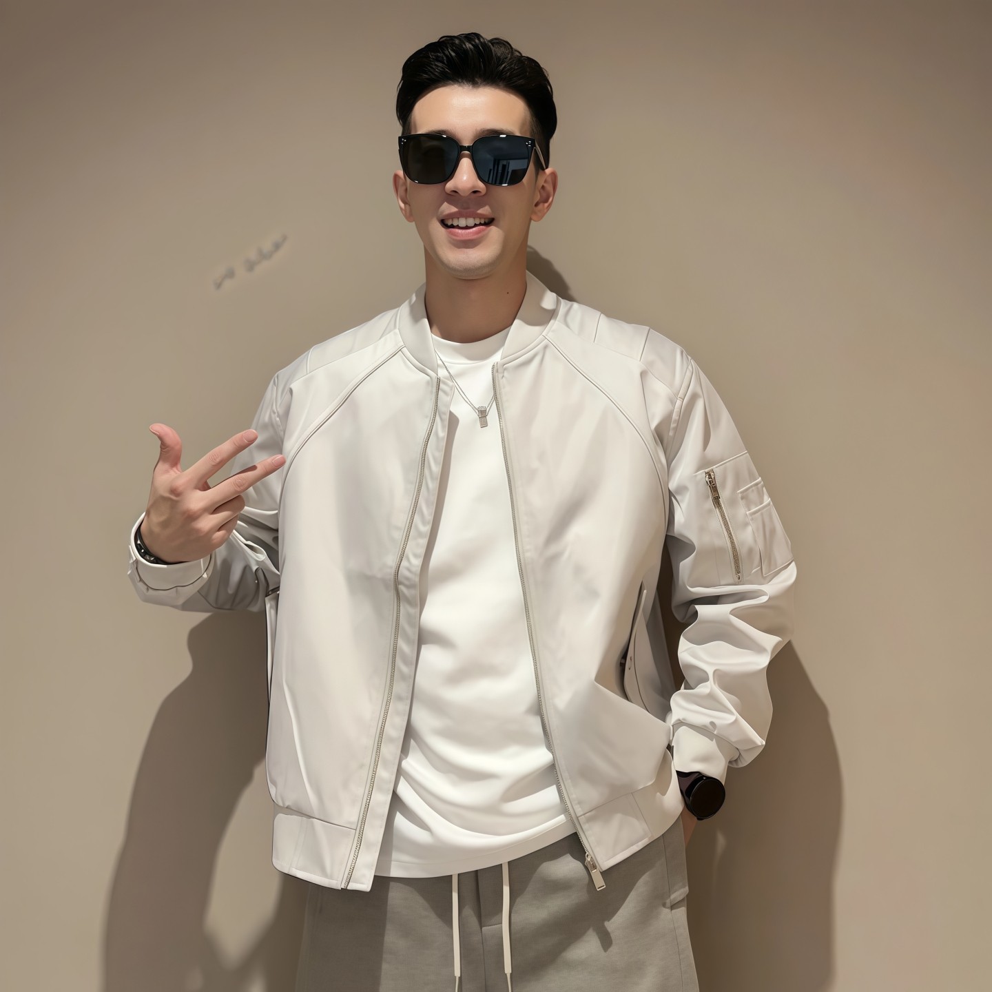 秋季休闲男士外套美式飞行员拼接夹克时尚百搭韩版简约潮流棒球服