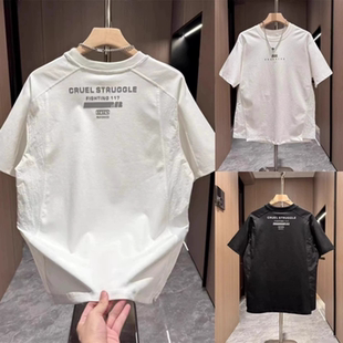 T恤男结构款 潮牌短袖 拼接美式 休闲痞帅休闲半袖 ins 夏季 打底衫 时尚