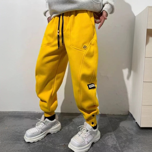 笑脸时尚 个性 潮流束脚裤 男士 秋季 重磅休闲裤 立体剪裁简约百搭时尚