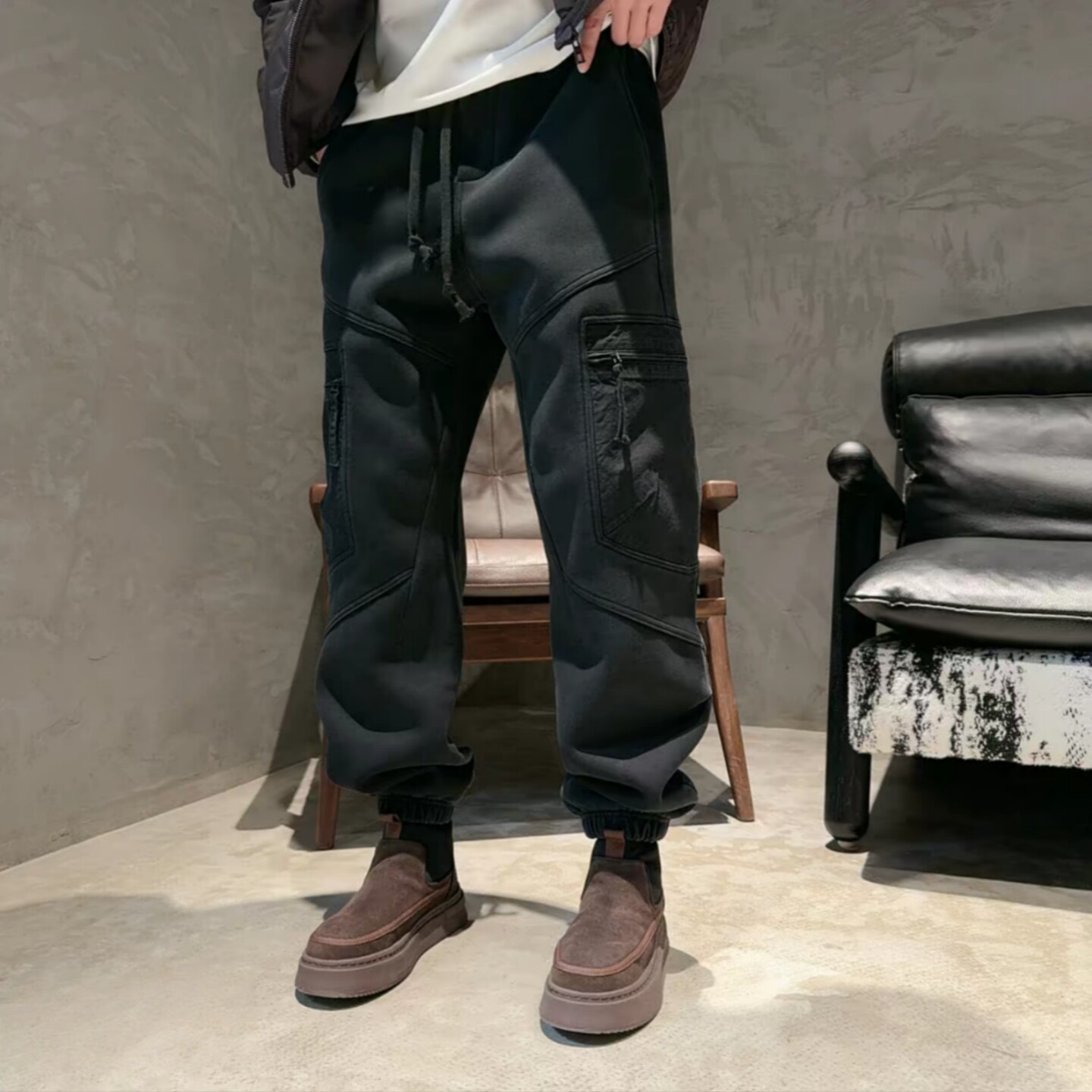 冬季加厚时尚潮牌休闲裤男