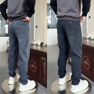 时尚气质直筒休闲裤男秋冬季上新商务品质百搭舒适牛仔裤纯色做旧