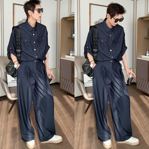 秋季男士设计感韩版套装