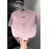 男士 T恤潮牌重磅时尚 百搭简约圆领休闲短袖 春夏新款 钢印字母半袖