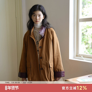 Bruland秋冬新款法式复古羽绒服miu系风格减龄宽松中长款保暖外套