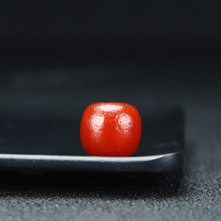 老糖球玛瑙老型桶珠牛血红15mm可以配手串配珠顶珠文玩配饰