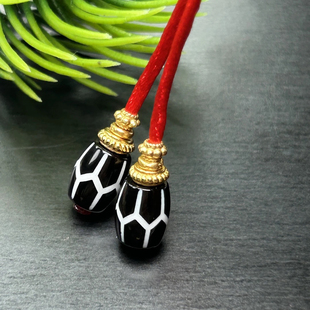 黑白龟背药师富甲天下寿珠弟子珠一套尺寸6mm左右腰珠配珠弟子珠