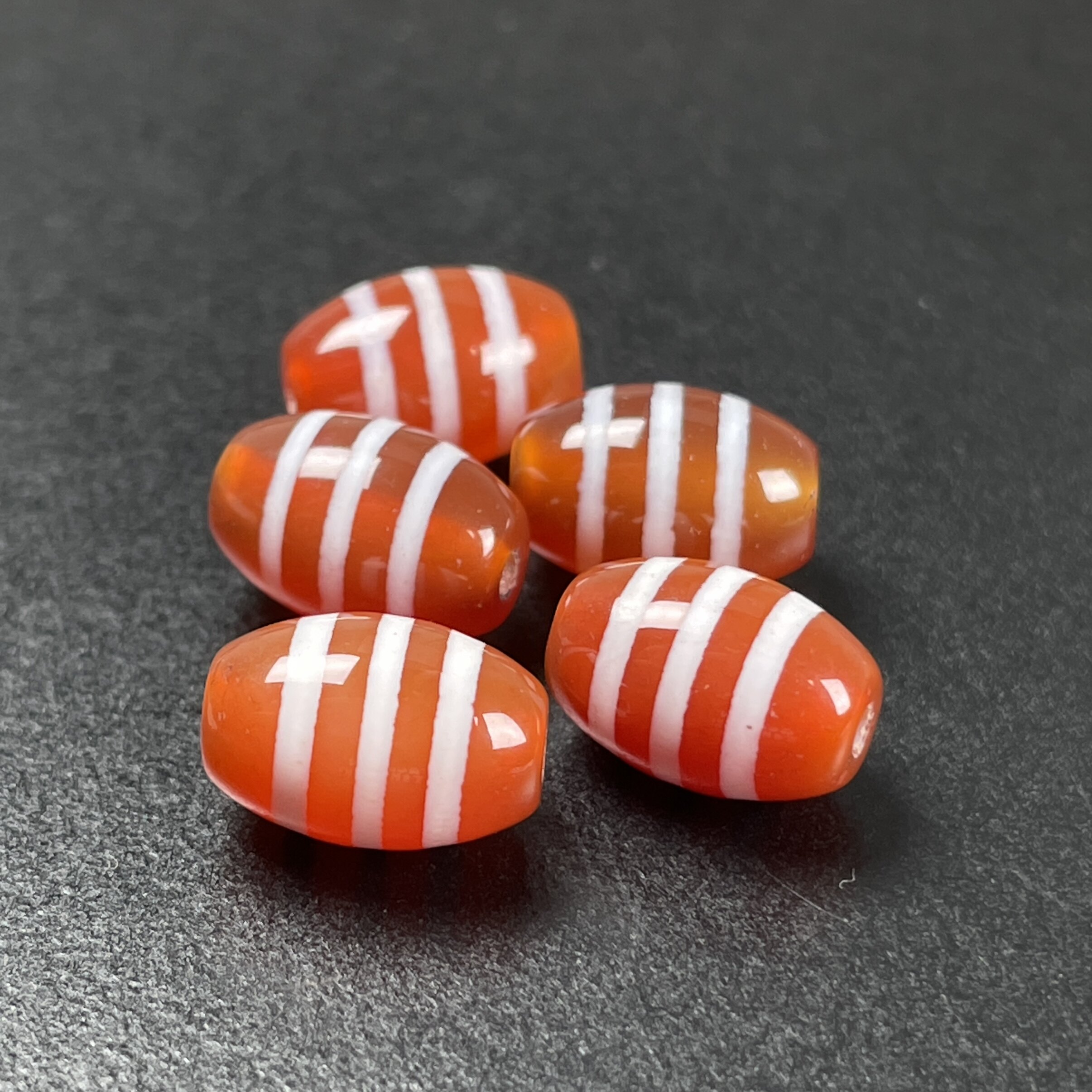 珠改天珠红沁三线红白相间纹理清晰8mm左右顶珠腰珠配珠文玩菩提