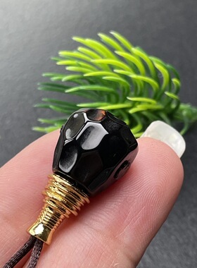 原矿黑玛瑙钻面无相三通尺寸12mm，10mm左右文玩菩提配饰