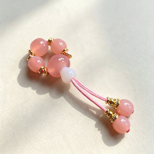 原矿粉糯玛瑙108套组8.8mm顶珠6.8mm腰珠三通10mm左右文玩菩提配