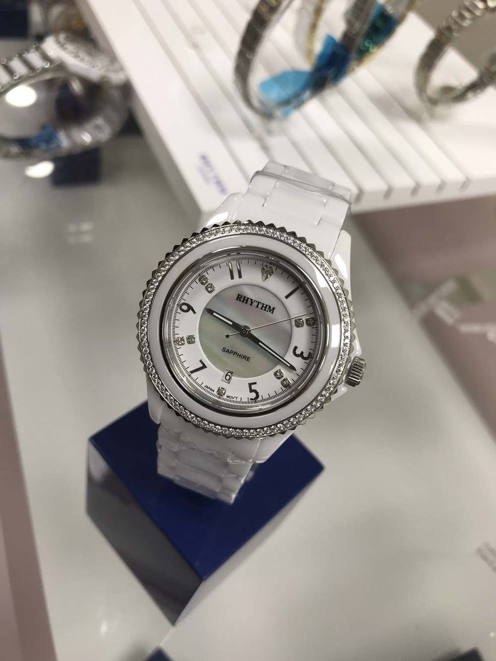 特价正品RHYTHM进口日本丽声手表 丽声时计 中款 陶瓷.尺寸:40mm