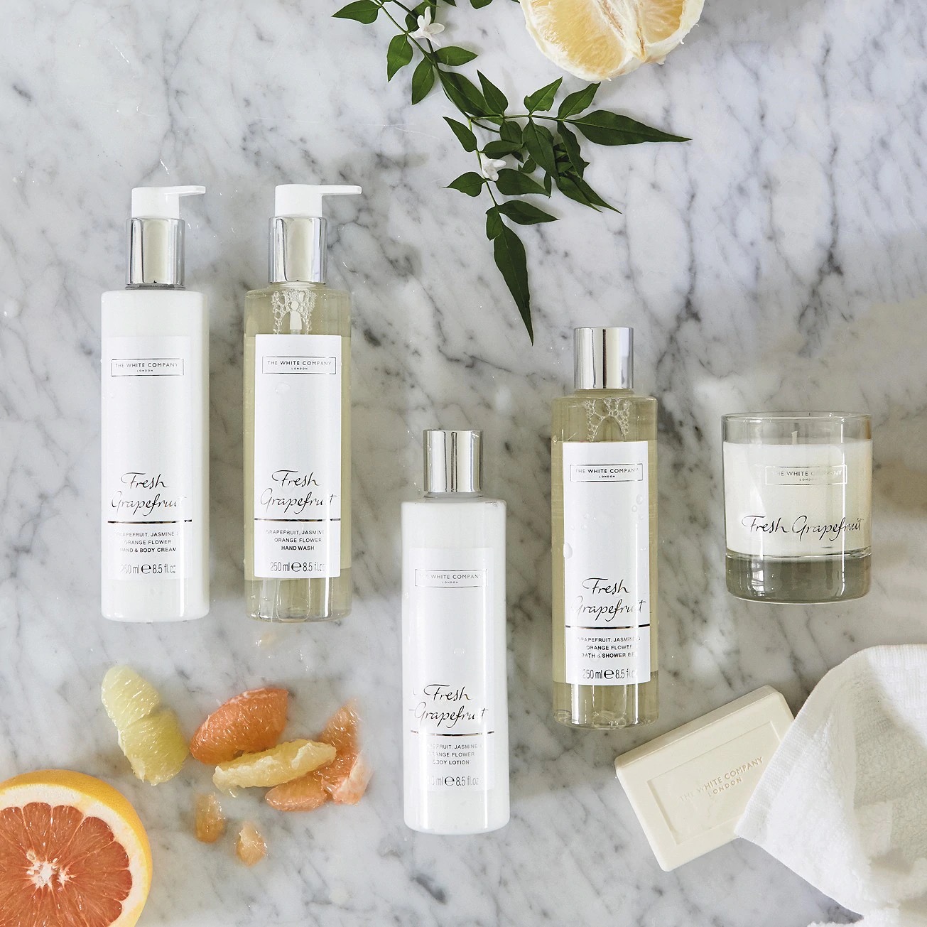 the white company葡萄柚茉莉留香沐浴露身体乳洗手液蜡烛香薰