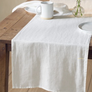 The white company英国代购纯亚麻桌布北欧轻奢桌旗高级感餐桌