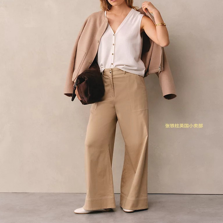 The white company英国代购进口女士背心英伦纽扣纯色休闲四季